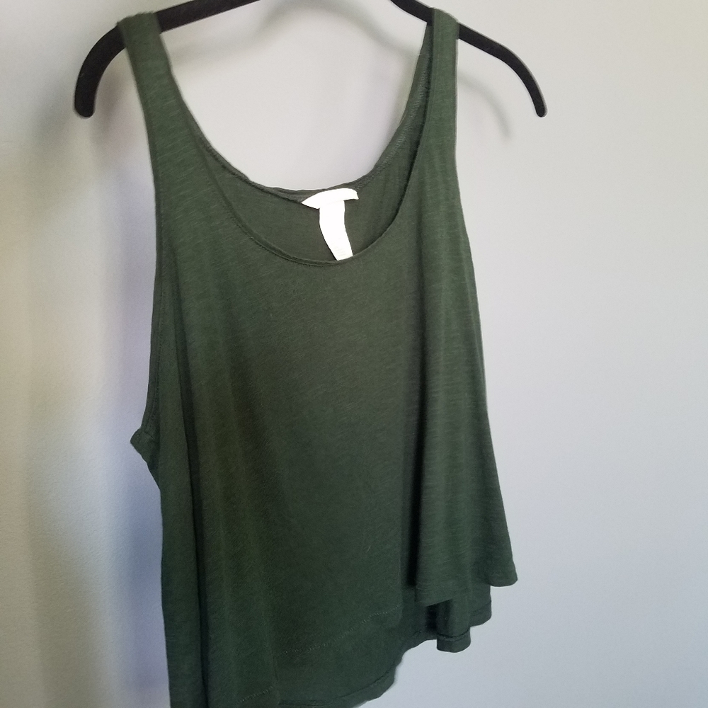 H&M Basic Green Crop Tank